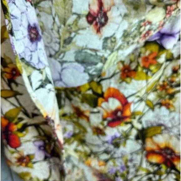 Chico's Petite Linen Floral Sarong Faux-Wrap Skirt travel, colorful plus size - Picture 5 of 13